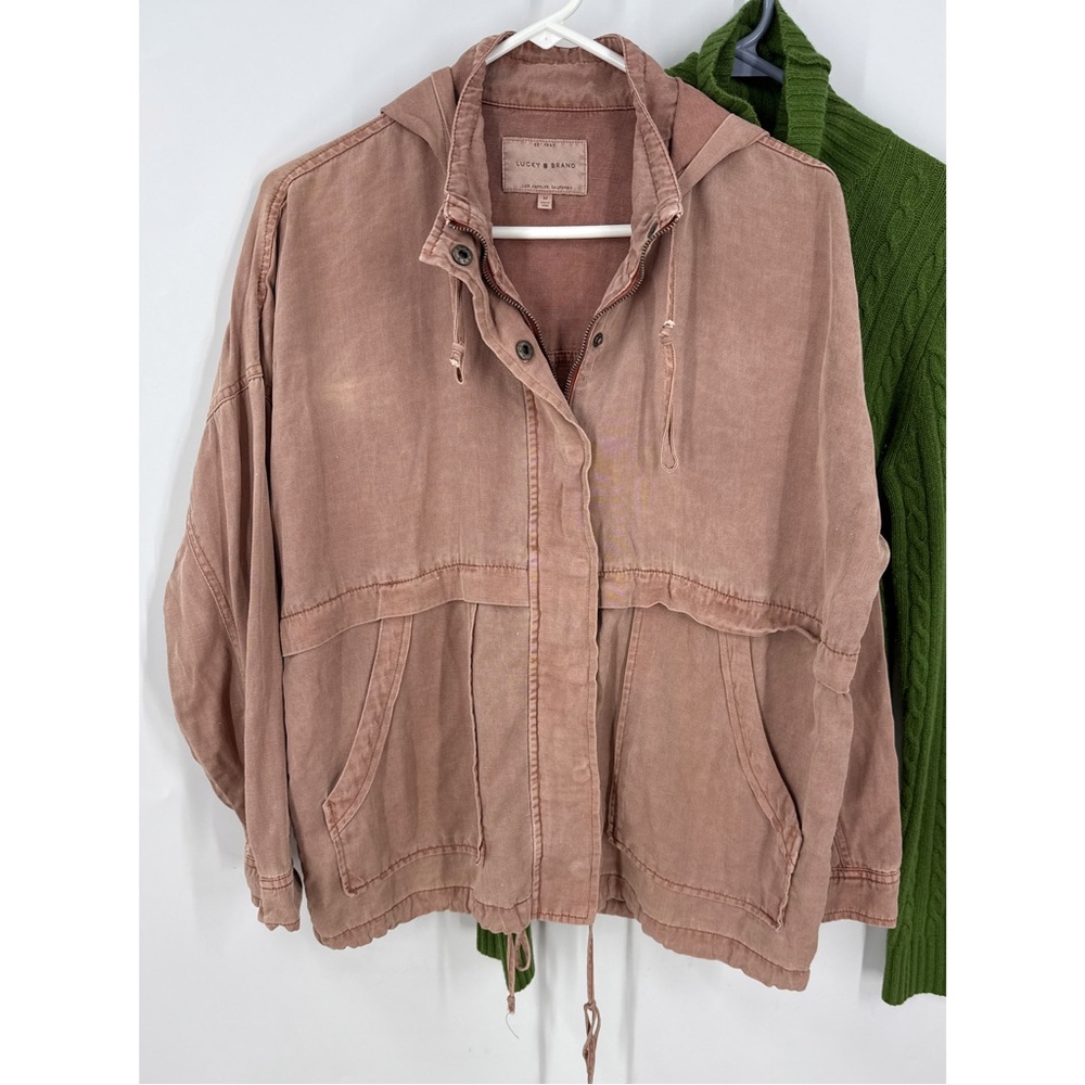 Lucky Brand Women's Tencel Hooded blush, pink Jacket M